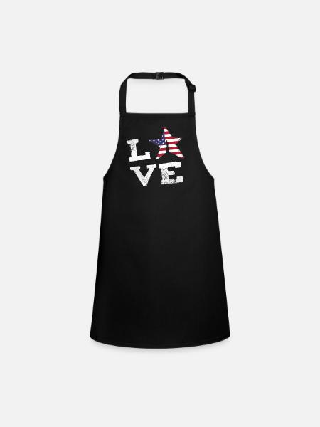 love USA liberty Flagge freiheitsstatue Reise nyc - Schürze für Kinder - Schwarz - Vorne