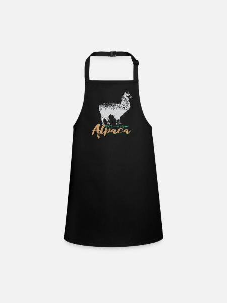 Alpaca - Children's Apron - black