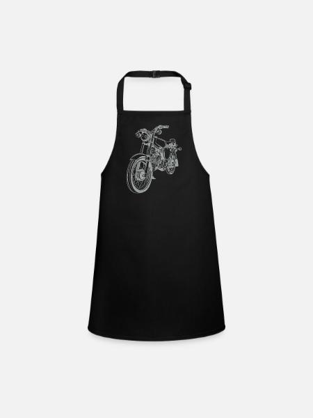 Simson S51 vintage lineart silhouette - Children's Apron - black - Front