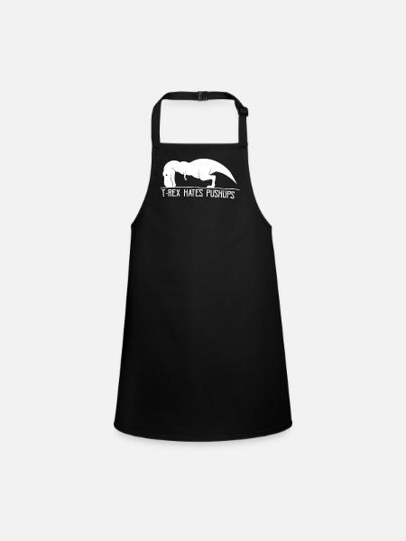 T-Rex n'aime pas tractions - Tablier Enfant - noir - Devant