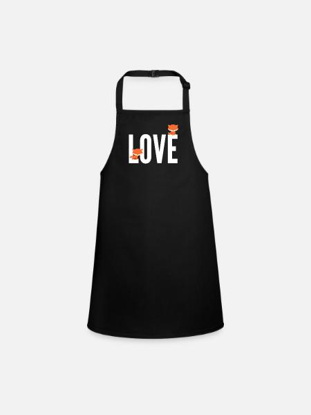 Fuchs Love Fox - Children's Apron - black - Front