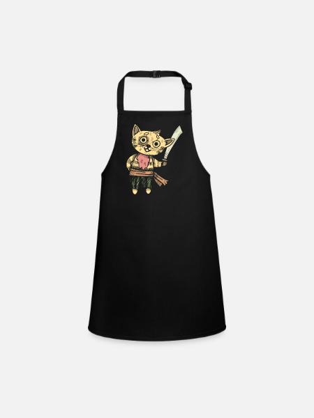 chat pirate chat dur chemise drôle - Tablier Enfant - noir