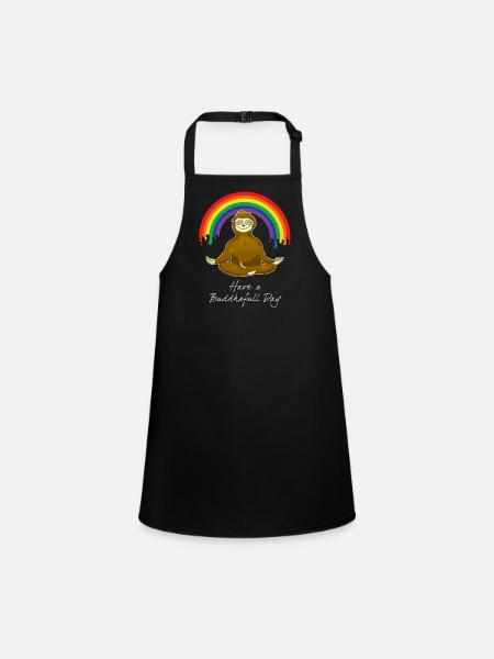 yoga faultier buddha om meditation CSD lbgtq+ chil - Schürze für Kinder - Schwarz - Vorne