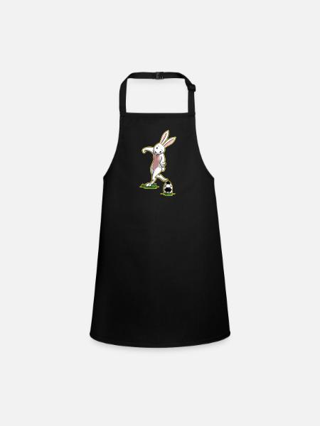 I love football Easter easter bunny gift - Children's Apron - black - Front