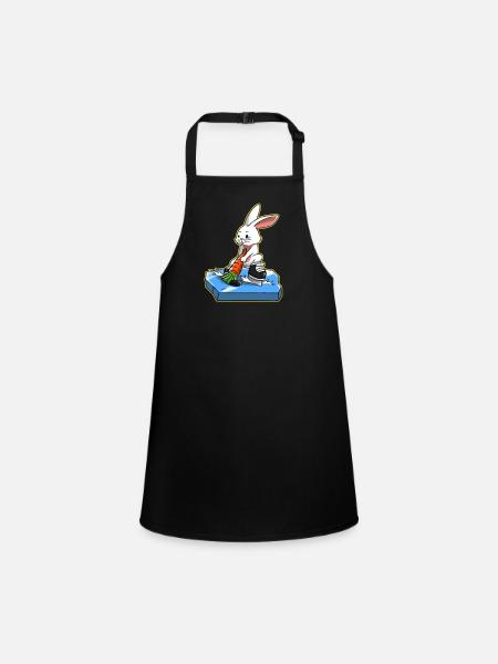 J'adore Hockey Joyeuses Pâques cadeau - Tablier Enfant - noir - Devant
