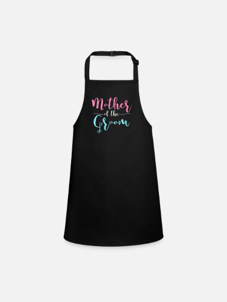 Mother of the groom wedding bachelorette mum - Children's Apron - black - Front