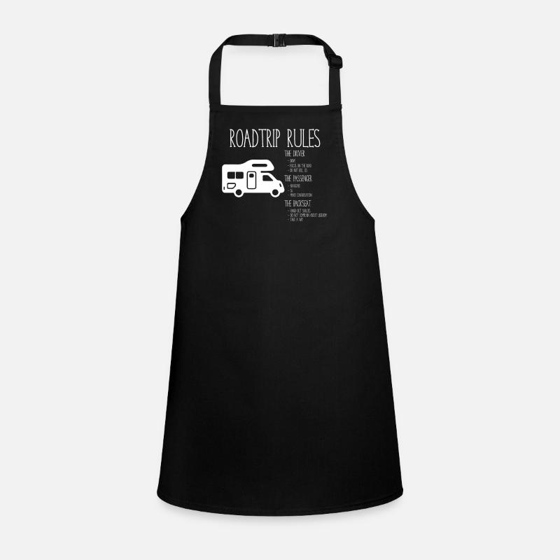 Road Trip Rules - Rules for Vacation - Children's Apron - black
