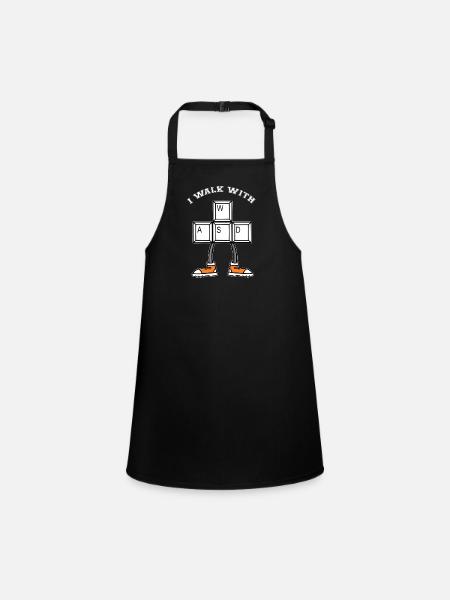 I WALK WITH WASD - Walking - Running - Children's Apron - black