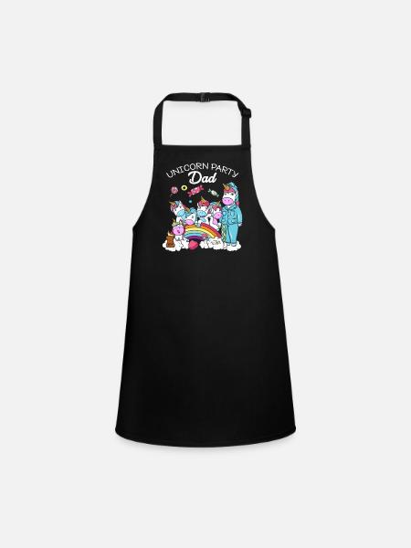 Cadeau d'anniversaire Licorne fête Père papa papa - Tablier Enfant - noir - Devant