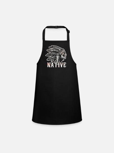 Native American Native History USA - Children's Apron - black - Front
