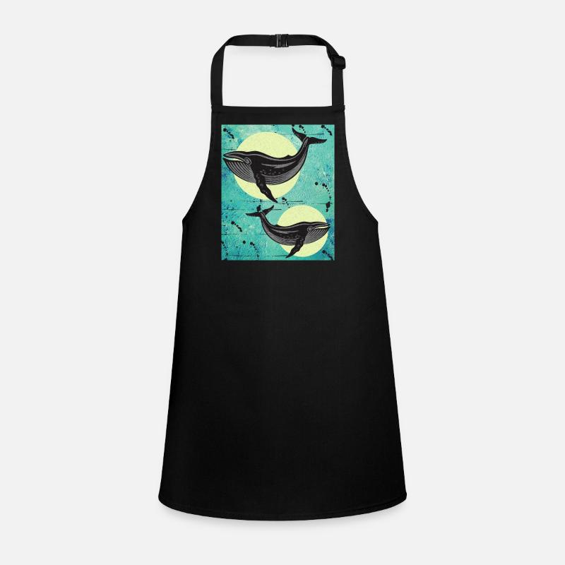 Baleines de baleine - Tablier Enfant - noir