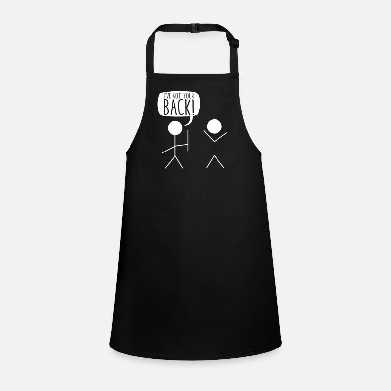 I've Got Your Back Funny Stick Figure Gift - Children's Apron - black
