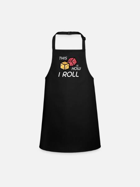 RPG Dice RPG jeu de société Nerd cadeau - Tablier Enfant - noir - Devant