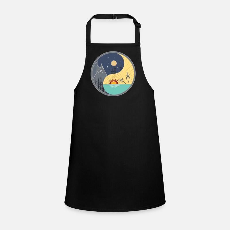 Yin Yang / Tag und Nacht Schürze für Kinder