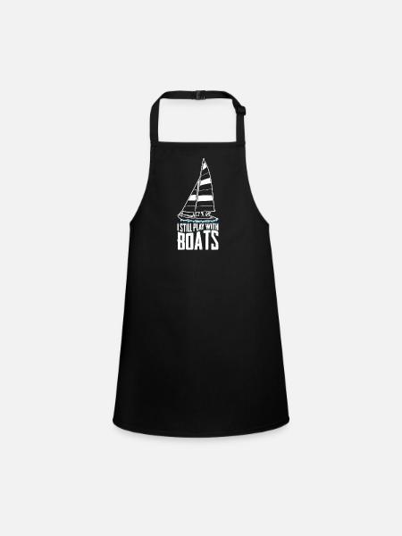 Je joue toujours avec des bateaux cadeau - Tablier Enfant - noir