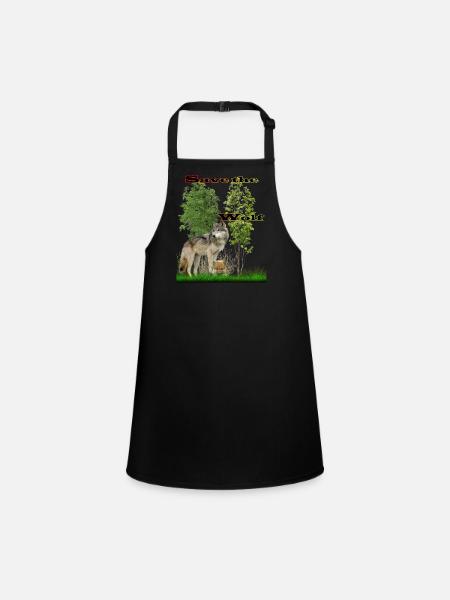 loup 2 - Tablier Enfant - noir - Devant