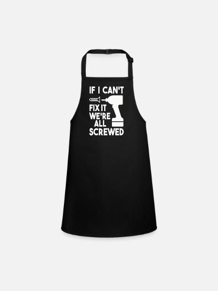Craftsman repair DIY technician gift - Children's Apron - black - Front