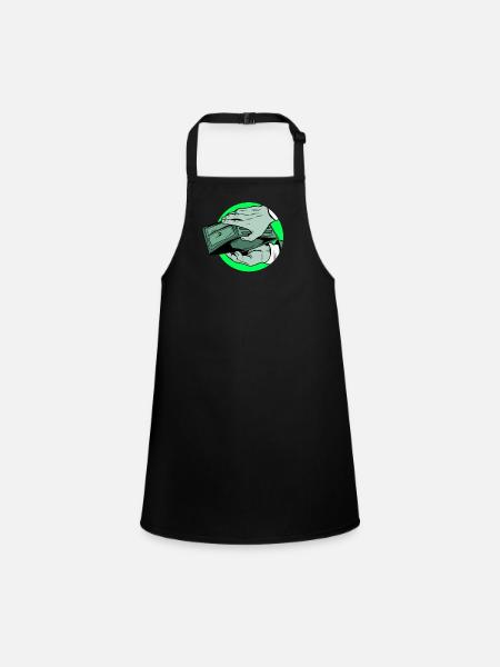 Money arm purse donation miserly stinginess begging - Children's Apron - black - Front