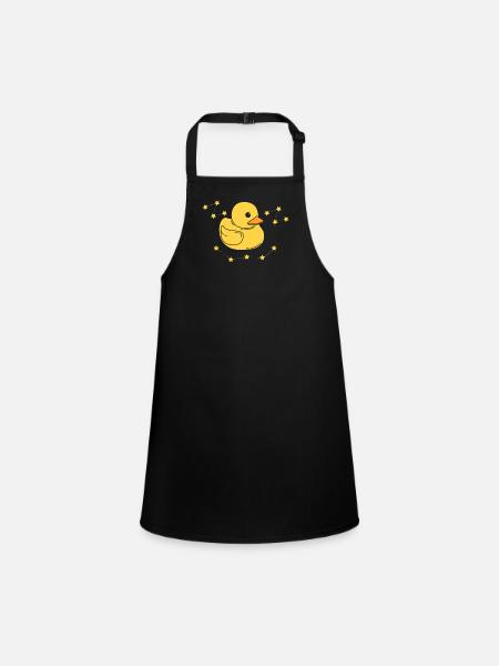 Bath Duck - Children's Apron - black - Front