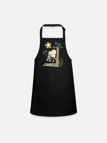 big love dear couple gift shirt - Children's Apron - black - Front