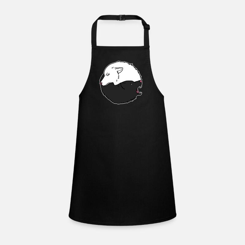 Wolf Asian Asiatisch Geschenk Yin Yang Geschenk Schürze für Kinder