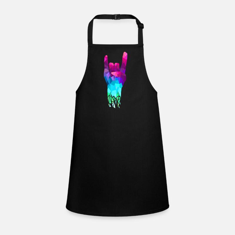 Geometric Rock Hand Handzeichen Rock n Roll Tablier Enfant