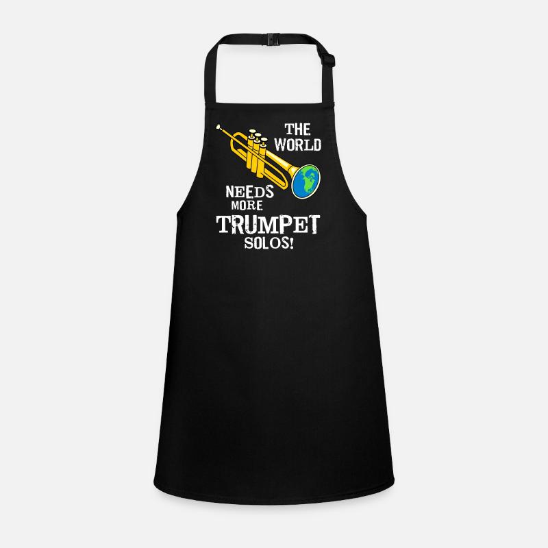 Trumpet Solos White Text Children's Apron