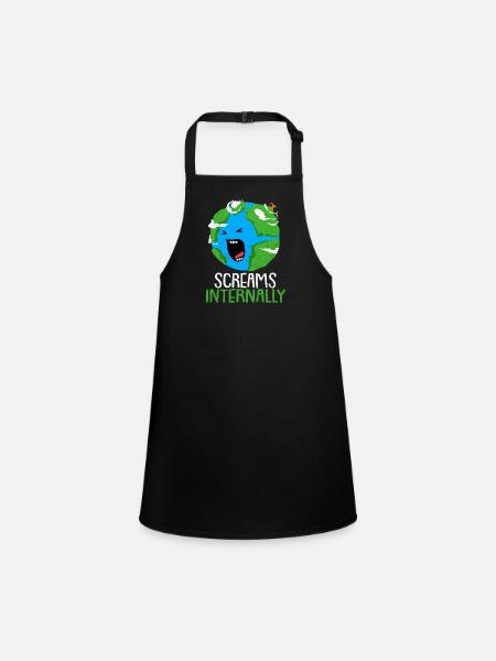 Earth Day - Children's Apron - black - Front