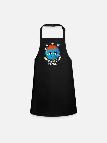 Earth Day - Children's Apron - black - Front