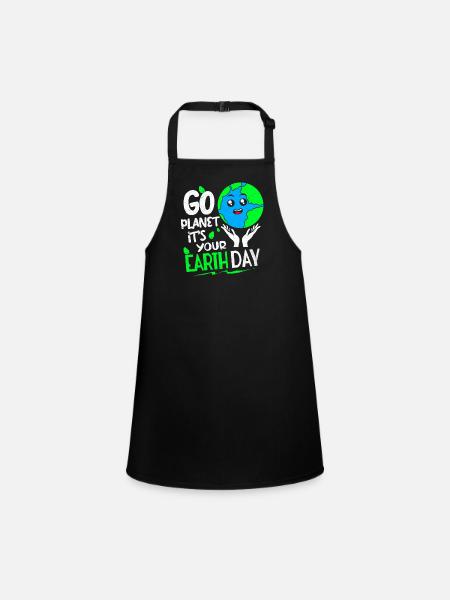 Earth Day - Children's Apron - black - Front