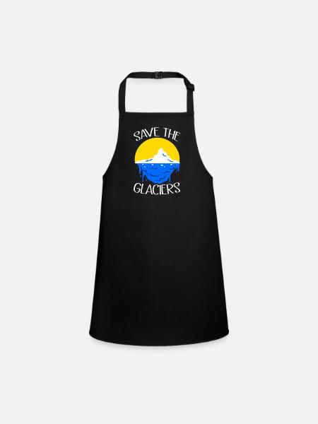 Climate Change Earth Day Environmental Protection Eco Organic Earth - Children's Apron - black - Front