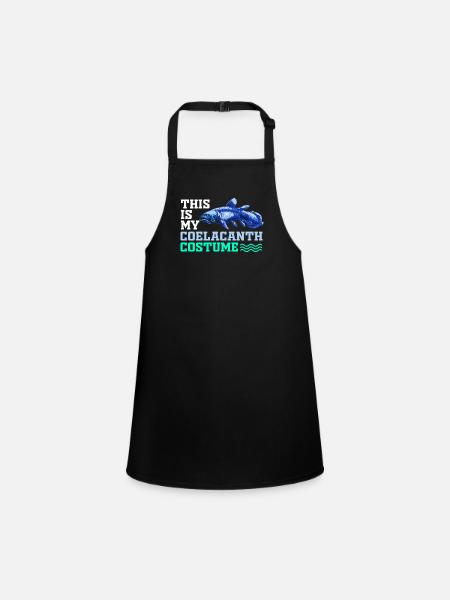 Coelacanth Extinct Fossil Fish Gift - Children's Apron - black - Front