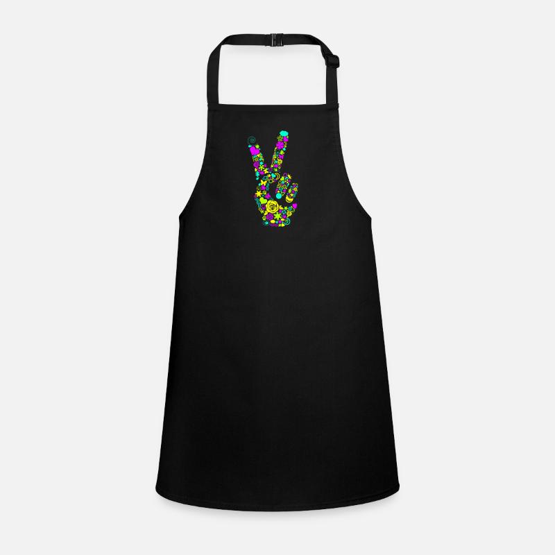 Peace Main levée Paix Symbole de paix Neon Tablier Enfant