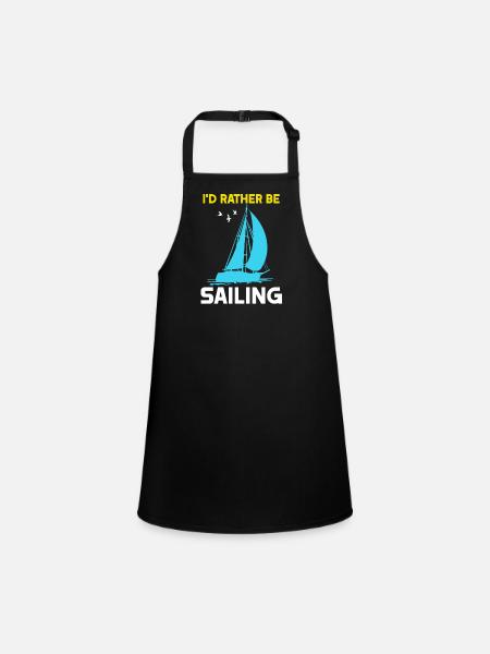 Je préfère faire de la voile - Tablier Enfant - noir - Devant