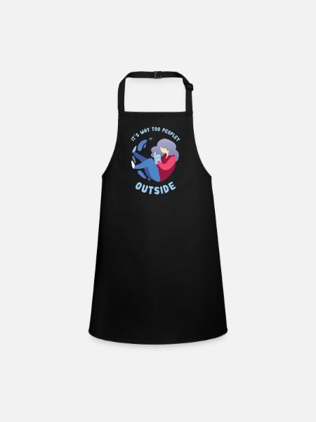 Introvert - Way Too Peopley - Children's Apron - black - Front