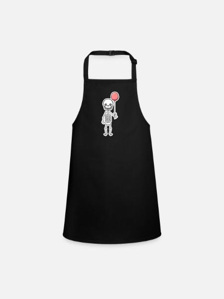 Halloween squelette - Tablier Enfant - noir - Devant