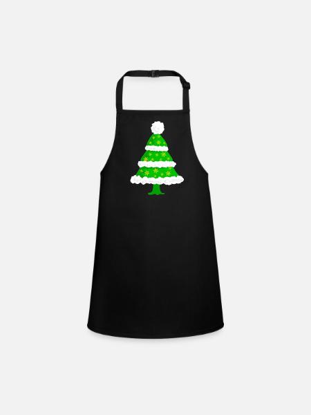 Tannenbaum Weihnachten - Schürze für Kinder - Schwarz - Vorne
