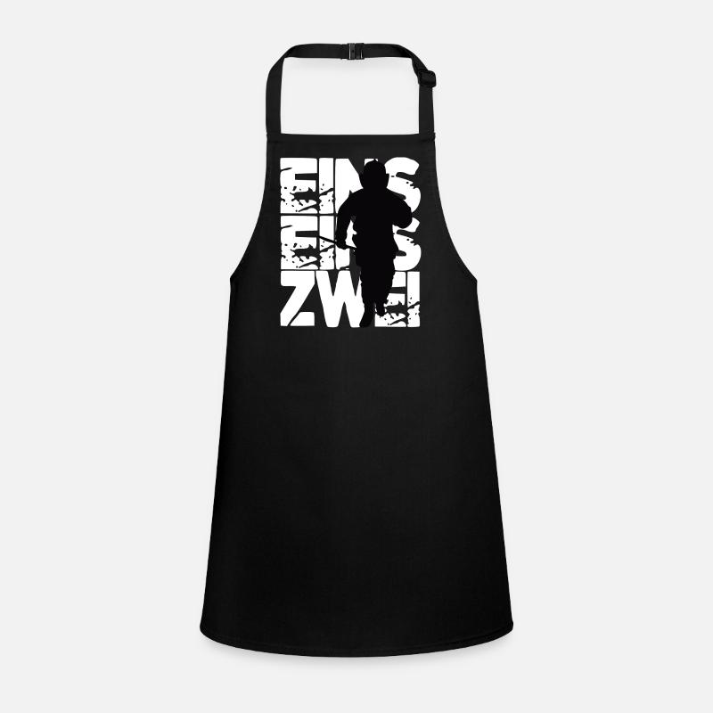 Firefighters one one two fireman fire department - Children's Apron - black