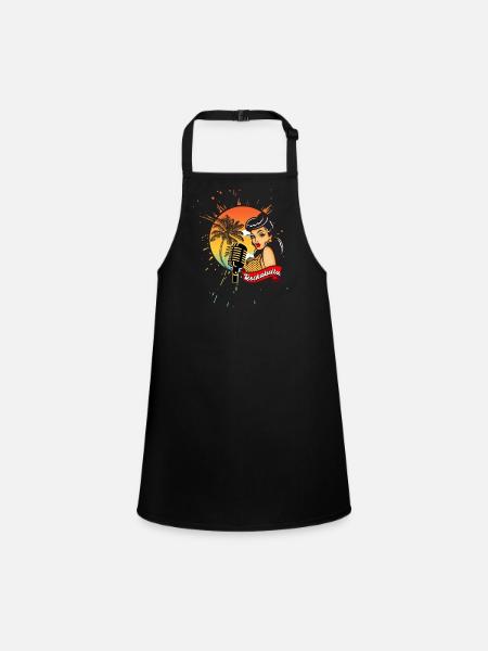 Rockabilly and Rockabella - Schürze für Kinder - Schwarz - Vorne