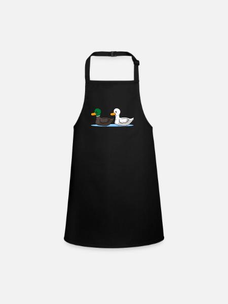 Enten - Schürze für Kinder - Schwarz