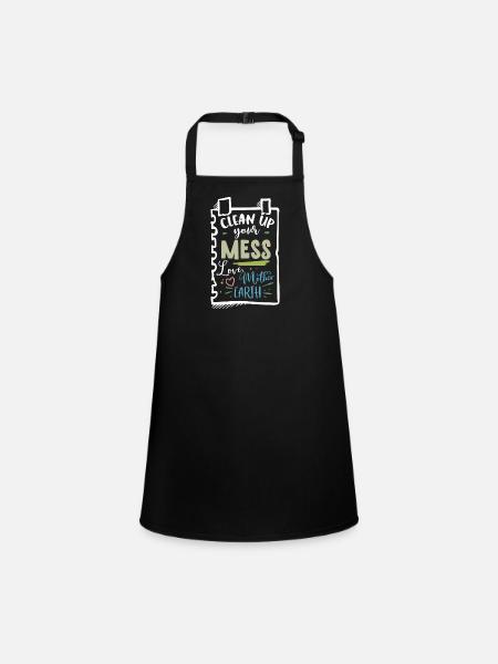 Earth Day note from Mother Earth Climate Change - Children's Apron - black - Front