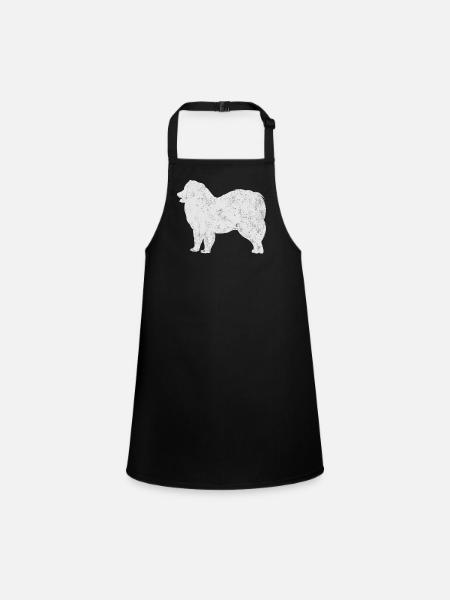 Samojede Samoyed Hundebesitzer - Schürze für Kinder - Schwarz - Vorne