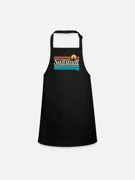 Köln Südstadt Veedel Viertel Retro Vintage Surfer - Schürze für Kinder - Schwarz - Vorne
