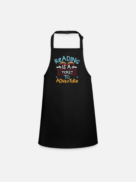 Books books read books novels bookshelf - Children's Apron - black - Front