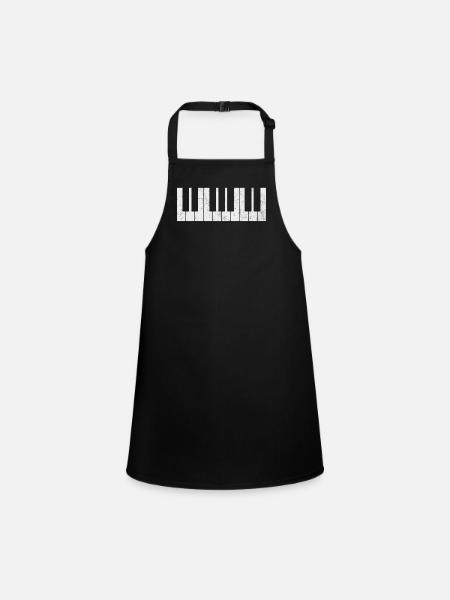Klavier Pianist Keyboard - Schürze für Kinder - Schwarz - Vorne
