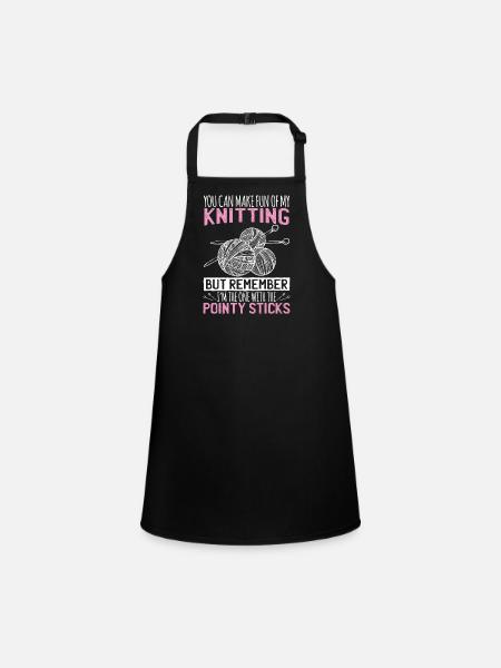 Knitting gifts - Children's Apron - black - Front