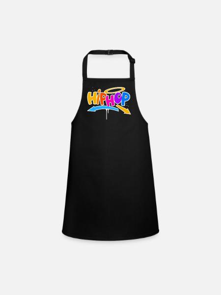 Hip Hop - Schürze für Kinder - Schwarz - Vorne