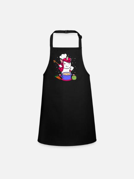 La licorne Cuisine - Tablier Enfant - noir - Devant