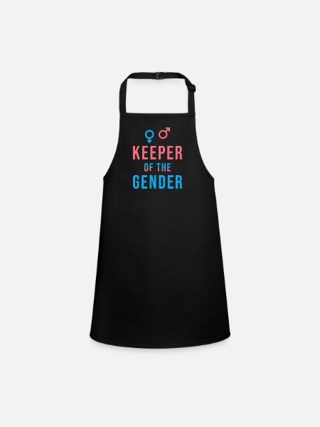 Keeper of the Gender Reveal Party - Children's Apron - black - Front
