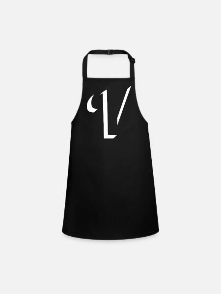 Letter V, name, the letter V - Children's Apron - black - Front